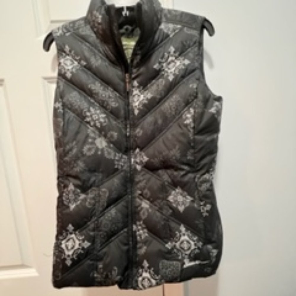 Eddie Bauer premium goose down vest size small green